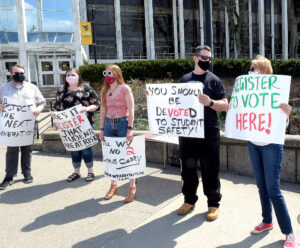 WVU public advocacy students hold protest against campus carry legislation